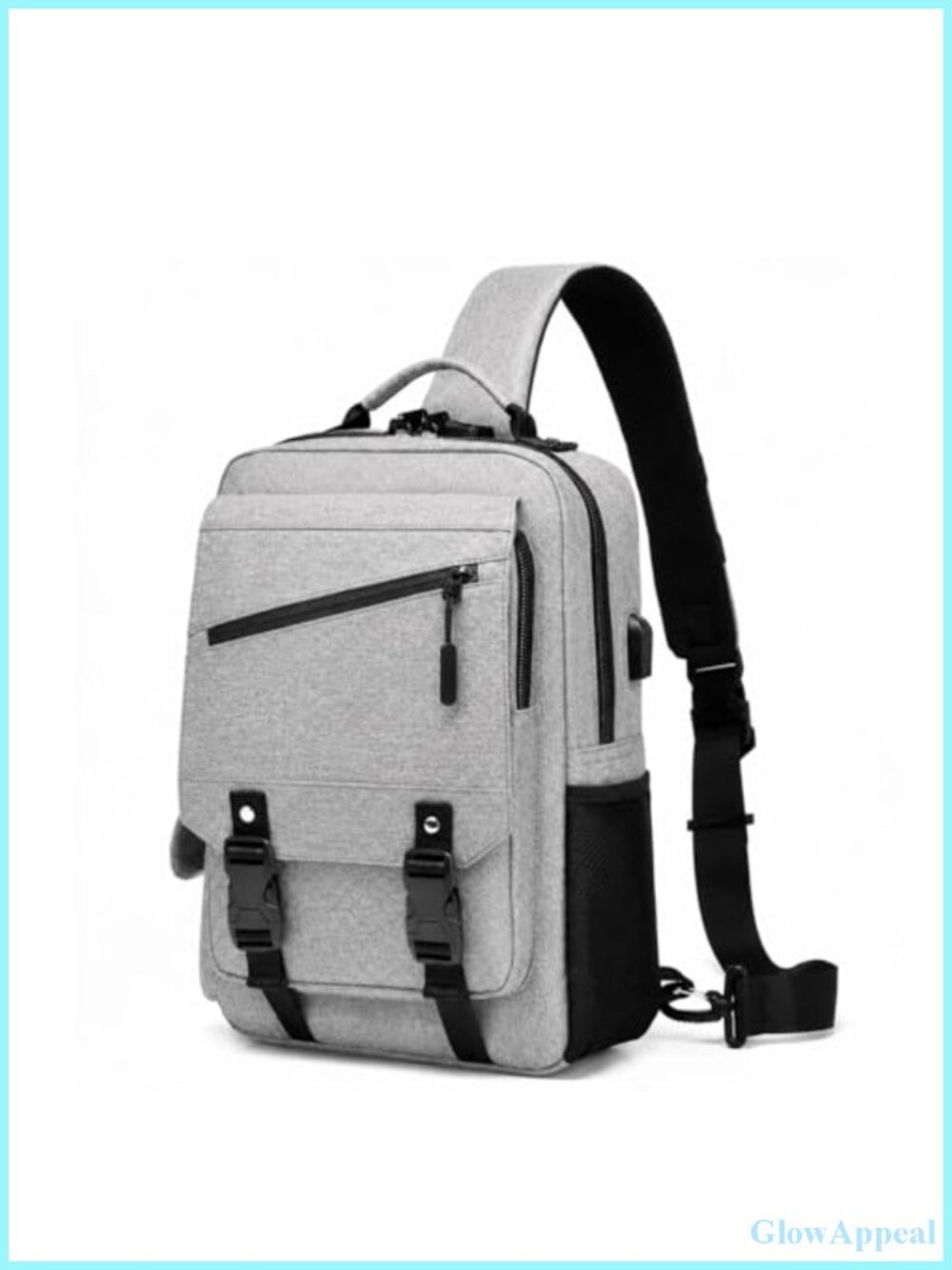 Sling Crossbody Bag for Men Fits 15.6" Laptop Anti Theft USB Port
